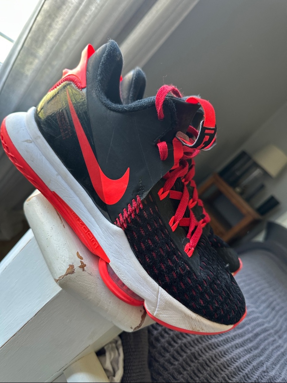 Nike Black and Red Men's Athletic Basketball Shoes